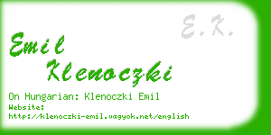 emil klenoczki business card